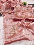NEW ARRIVAL JIMMY CHOO MOTI HANDWORK SAREE WITH UNSTITCHED BLOUSE PARTY WEAR WHOLESALE PRICE ETHNIC GARMENT (6)