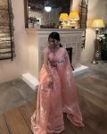 NEW ARRIVAL JIMMY CHOO MOTI HANDWORK SAREE WITH UNSTITCHED BLOUSE PARTY WEAR WHOLESALE PRICE ETHNIC GARMENT (6)