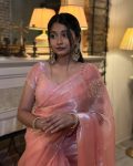 NEW ARRIVAL JIMMY CHOO MOTI HANDWORK SAREE WITH UNSTITCHED BLOUSE PARTY WEAR WHOLESALE PRICE ETHNIC GARMENT (6)