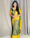 NEW ARRIVAL LICHI SILK ZARI WEAVING WORK SAREE WITH UNSTITCHED BLOUSE PARTY WEAR WHOLESALE PRICE ETHNIC GARMENT (4)