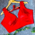 NEW ARRIVAL MALAI SATIN PLAIN READY TO WEAR BLOUSE RED