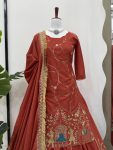 NEW ARRIVAL NATURAL CREPE BEADS THREAD SEQUENCE WORK TOP LEHENGA WITH DUPATTA PARTY WEAR WHOLESALE PRICE ETHNIC GARMENT (3)