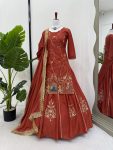 NEW ARRIVAL NATURAL CREPE BEADS THREAD SEQUENCE WORK TOP LEHENGA WITH DUPATTA PARTY WEAR WHOLESALE PRICE ETHNIC GARMENT (3)