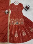 NEW ARRIVAL NATURAL CREPE BEADS THREAD SEQUENCE WORK TOP LEHENGA WITH DUPATTA PARTY WEAR WHOLESALE PRICE ETHNIC GARMENT (3)