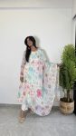 NEW ARRIVAL ORGANZA FLORAL PRINTED ANARKALI GOWN BOTTOM WITH DUPATTA PARTY WEAR WHOLESALE PRICE ETHNIC GARMENT (2)