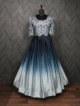 NEW ARRIVAL PADDING CHINON PRINTED GOWN SKY