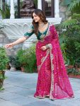 NEW ARRIVAL PURE BANDHEJ PITHA AND GOTA PATTI WORK SAREE WITH UNSTITCHED BLOUSE FESTIVE WEAR WHOLESALE PRICE ETHNIC GARMENT (8)