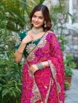 NEW ARRIVAL PURE BANDHEJ PITHA AND GOTA PATTI WORK SAREE WITH UNSTITCHED BLOUSE FESTIVE WEAR WHOLESALE PRICE ETHNIC GARMENT (8)