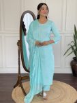 NEW ARRIVAL PURE COTTON EMBROIDERY WORK TOP BOTTOM WITH DUPATTA FESTIVE WEAR WHOLESALE PRICE ETHNIC GARMENT (9)