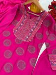 NEW ARRIVAL RAYON EMBROIDERY WITH FOIL PRINT WORK TOP BOTTOM WITH DUPATTA FESTIVE WEAR WHOLESALE PRICE ETHNIC GARMENT (2)