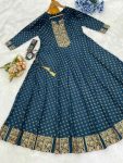 NEW ARRIVAL RAYON FOIL PRINTED GOWN FESTIVE WEAR WHOLESALE PRICE ETHNIC GARMENT (5)