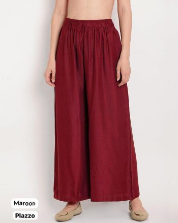 NEW ARRIVAL RAYON PLAIN READY TO WEAR PALAZZO MAROON