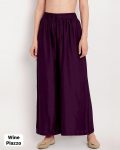 NEW ARRIVAL RAYON PLAIN READY TO WEAR PALAZZO WINE