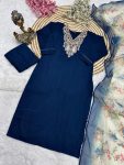 NEW ARRIVAL RAYON SLUB EMBROIDERY WORK TOP BOTTOM WITH DUPATTA FESTIVE WEAR WHOLESALE PRICE ETHNIC GARMENT (6)