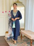 NEW ARRIVAL RAYON SLUB EMBROIDERY WORK TOP BOTTOM WITH DUPATTA FESTIVE WEAR WHOLESALE PRICE ETHNIC GARMENT (6)