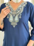 NEW ARRIVAL RAYON SLUB EMBROIDERY WORK TOP BOTTOM WITH DUPATTA FESTIVE WEAR WHOLESALE PRICE ETHNIC GARMENT (6)