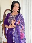 NEW ARRIVAL ROMAN SILK EMBROIDERY WORK TOP BOTTOM WITH DUPATTA PARTY WEAR WHOLESALE PRICE ETHNIC GARMENT (3)