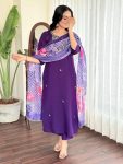 NEW ARRIVAL ROMAN SILK EMBROIDERY WORK TOP BOTTOM WITH DUPATTA PARTY WEAR WHOLESALE PRICE ETHNIC GARMENT (3)