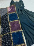 NEW ARRIVAL SHIMMER SILK PLAIN GOWN BOTTOM WITH DUPATTA PARTY WEAR WHOLESALE PRICE ETHNIC GARMENT (3)