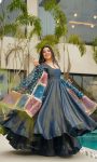NEW ARRIVAL SHIMMER SILK PLAIN GOWN BOTTOM WITH DUPATTA PARTY WEAR WHOLESALE PRICE ETHNIC GARMENT (3)