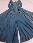 NEW ARRIVAL SHIMMER SILK PLAIN GOWN BOTTOM WITH DUPATTA PARTY WEAR WHOLESALE PRICE ETHNIC GARMENT (3)