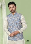 NEW ARRIVAL SILK PLAIN MEN’S KURTA PAYJAMA WITH DIGITAL PRINT WITH THREAD AND SEQUENCE WORK KOTI PARTY WEAR WHOLESALE PRICE ETHNIC GARMENT (6)