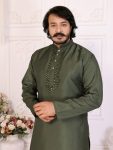 NEW ARRIVAL SILKY SILK THREAD WORK MEN’S KURTA PAYJAMA FESTIVE WEAR WHOLESALE PRICE ETHNIC GARMENT (13)