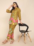 NEW ARRIVAL SLUB COTTON PRINT WORK CO-ORD SET CASUAL WEAR WHOLESALE PRICE ETHNIC GARMENT (11)