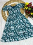 NEW ARRIVAL SOFT COTTON PRINTED ONE PIECE GREEN