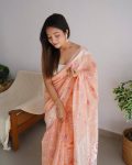 NEW ARRIVAL SOFT LINEN SILK JARI WEAVING WORK SAREE WITH UNSTITCHED BLOUSE PARTY WEAR WHOLESALE PRICE ETHNIC GARMENT (2)