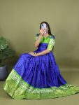 NEW ARRIVAL SOFT SILK BATIK PRINT WITH FOIL WORK ON BORDER WORK GOWN  BLUE