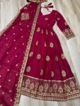 NEW ARRIVAL STAR GEORGETTE EMBROIDERY SEQUENCE WORK GOWN WITH DUPATTA PARTY WEAR WHOLESALE PRICE ETHNIC GARMENT (6)