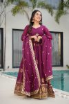NEW ARRIVAL STAR GEORGETTE EMBROIDERY SEQUENCE WORK GOWN WITH DUPATTA PARTY WEAR WHOLESALE PRICE ETHNIC GARMENT (10)