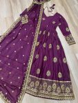NEW ARRIVAL STAR GEORGETTE EMBROIDERY SEQUENCE WORK GOWN WITH DUPATTA PARTY WEAR WHOLESALE PRICE ETHNIC GARMENT (10)