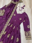 NEW ARRIVAL STAR GEORGETTE EMBROIDERY SEQUENCE WORK GOWN WITH DUPATTA PARTY WEAR WHOLESALE PRICE ETHNIC GARMENT (10)
