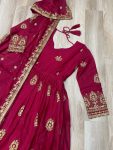 NEW ARRIVAL STAR GEORGETTE EMBROIDERY SEQUENCE WORK GOWN WITH DUPATTA PARTY WEAR WHOLESALE PRICE ETHNIC GARMENT (6)