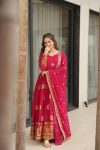 NEW ARRIVAL STAR GEORGETTE EMBROIDERY SEQUENCE WORK GOWN WITH DUPATTA PARTY WEAR WHOLESALE PRICE ETHNIC GARMENT (6)