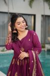 NEW ARRIVAL STAR GEORGETTE EMBROIDERY SEQUENCE WORK GOWN WITH DUPATTA PARTY WEAR WHOLESALE PRICE ETHNIC GARMENT (10)