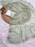 NEW ARRIVAL TABBY SILK CUT BORDER WITH HANDWORK SAREE WITH UNSTITCHED BLOUSE PARTY WEAR WHOLESALE PRICE ETHNIC GARMENT (3)