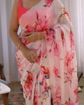 NEW ARRIVAL TABBY SILK FLORAL PRINTED HANDWORK SAREE WITH UNSTITCHED BLOUSE PARTY WEAR WHOLESALE PRICE ETHNIC GARMENT (3)