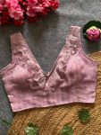 NEW ARRIVAL TISSUE SILK RUFFLE WORK STITCHED BLOUSE BABY PINK