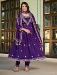 NEW ARRIVAL VICHITRA SILK EMBROIDERY WORK TOP BOTTOM WITH DUPATTA FESTIVE WEAR WHOLESALE PRICE ETHNIC GARMENT (2)