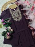 NEW ARRIVAL VISCOSE CHANDERI SILK SEQUENCE CODING EMBROIDERY WORK TOP BOTTOM WITH DUPATTA FESTIVE WEAR WHOLESALE PRICE ETHNIC GARMENT (4)