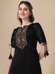 RICH LOOK ART SILK EMBROIDERY WORK KURTI FESTIVE WEAR WHOLESALE PRICE ETHNIC GARMENT (3)