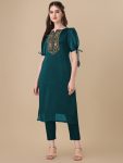 RICH LOOK ART SILK EMBROIDERY WORK KURTI FESTIVE WEAR WHOLESALE PRICE ETHNIC GARMENT (9)