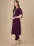 RICH LOOK ART SILK EMBROIDERY WORK KURTI FESTIVE WEAR WHOLESALE PRICE ETHNIC GARMENT (16)