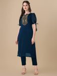 RICH LOOK ART SILK EMBROIDERY WORK KURTI FESTIVE WEAR WHOLESALE PRICE ETHNIC GARMENT (17)