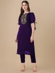 RICH LOOK ART SILK EMBROIDERY WORK KURTI FESTIVE WEAR WHOLESALE PRICE ETHNIC GARMENT (21)