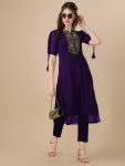 RICH LOOK ART SILK EMBROIDERY WORK KURTI FESTIVE WEAR WHOLESALE PRICE ETHNIC GARMENT (21)