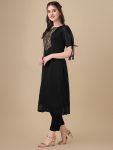 RICH LOOK ART SILK EMBROIDERY WORK KURTI FESTIVE WEAR WHOLESALE PRICE ETHNIC GARMENT (3)